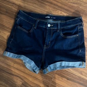 Old navy mid rise dark denim shorts
